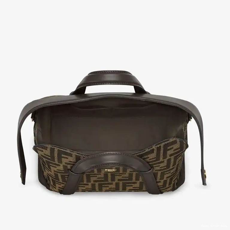 Cheap Brown 365 Medium Motif FF Fabric In Bag Fendi Boston 0412